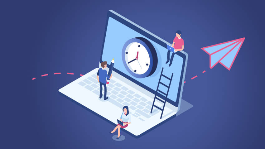 Computer Illustration with clock
