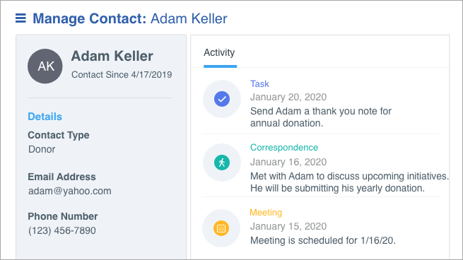 CRM Contact Activity